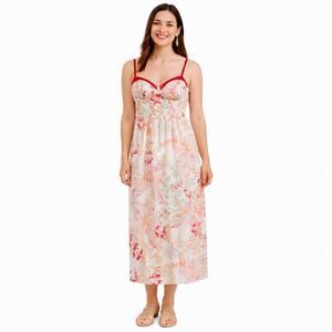 Band Of The Free Sundress Women Large Pink Floral Boho Cottage European Summer